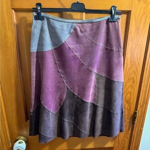 Suede A-line Petal Skirt